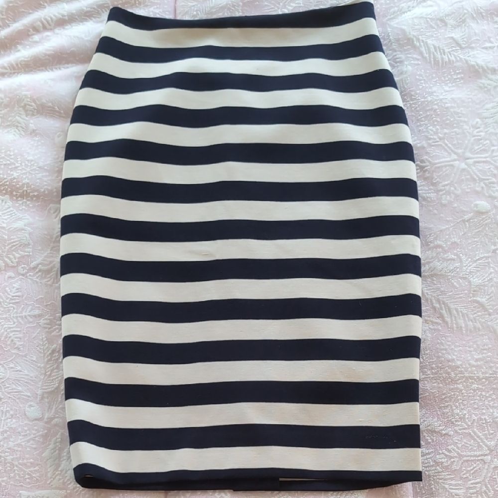 NWT The Limited - Navy and White Striped Pencil Skirt